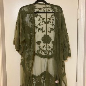 Francescas flowy olive green cardigan.